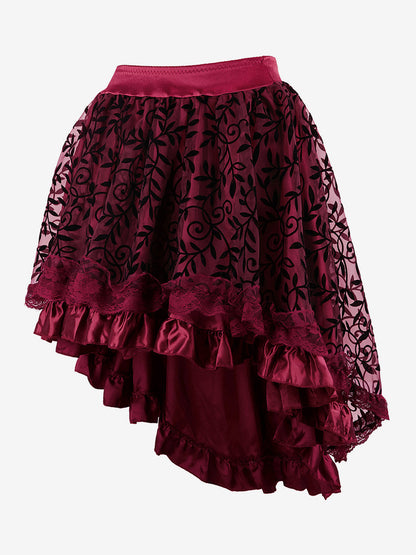 Skirts Black Tulle Raised Waist Sexy Irregular Mini Women's Bottoms