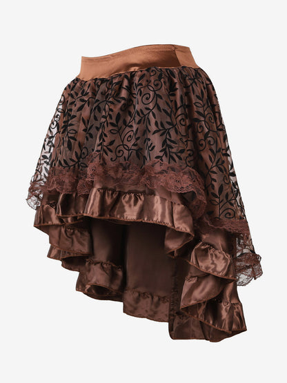 Skirts Black Tulle Raised Waist Sexy Irregular Mini Women's Bottoms