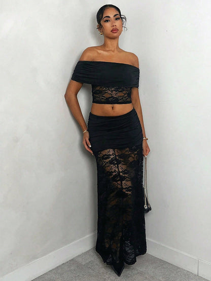 Skirts Black Sheer Nylon Sexy Fall Long Women's Bottoms