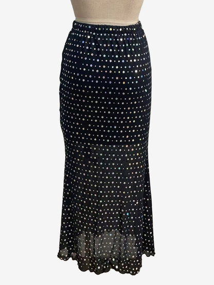 Skirts Black Raised Waist Polka Dot Elegant Long Women's Bottoms