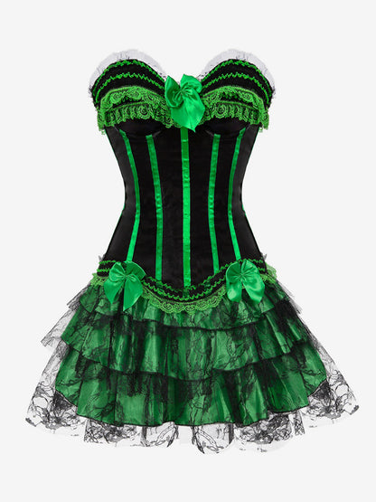 Skirts Green Layered Chic Fall Mini Women's Bottoms