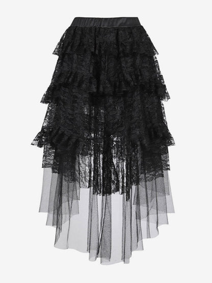 Skirts Black Sexy Irregular Floral Print Fall Knee Length Women's Bottoms