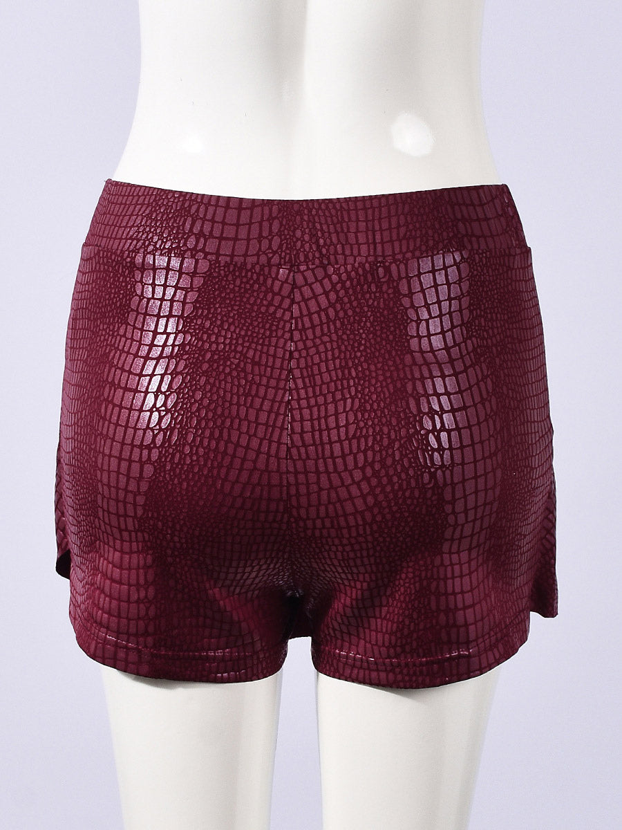 Skirts Burgundy Slim Fit Raised Waist Sexy Mini Women's Bottoms
