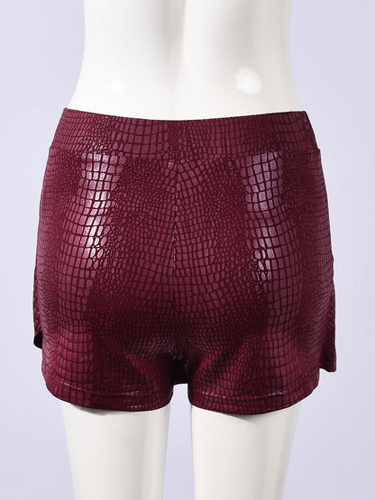 Skirts Burgundy Slim Fit Raised Waist Sexy Mini Women's Bottoms