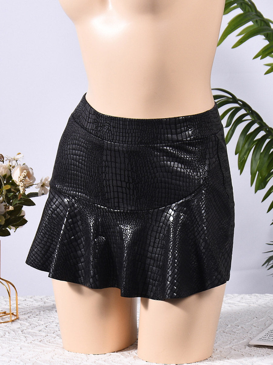 Skirts Burgundy Slim Fit Raised Waist Sexy Mini Women's Bottoms