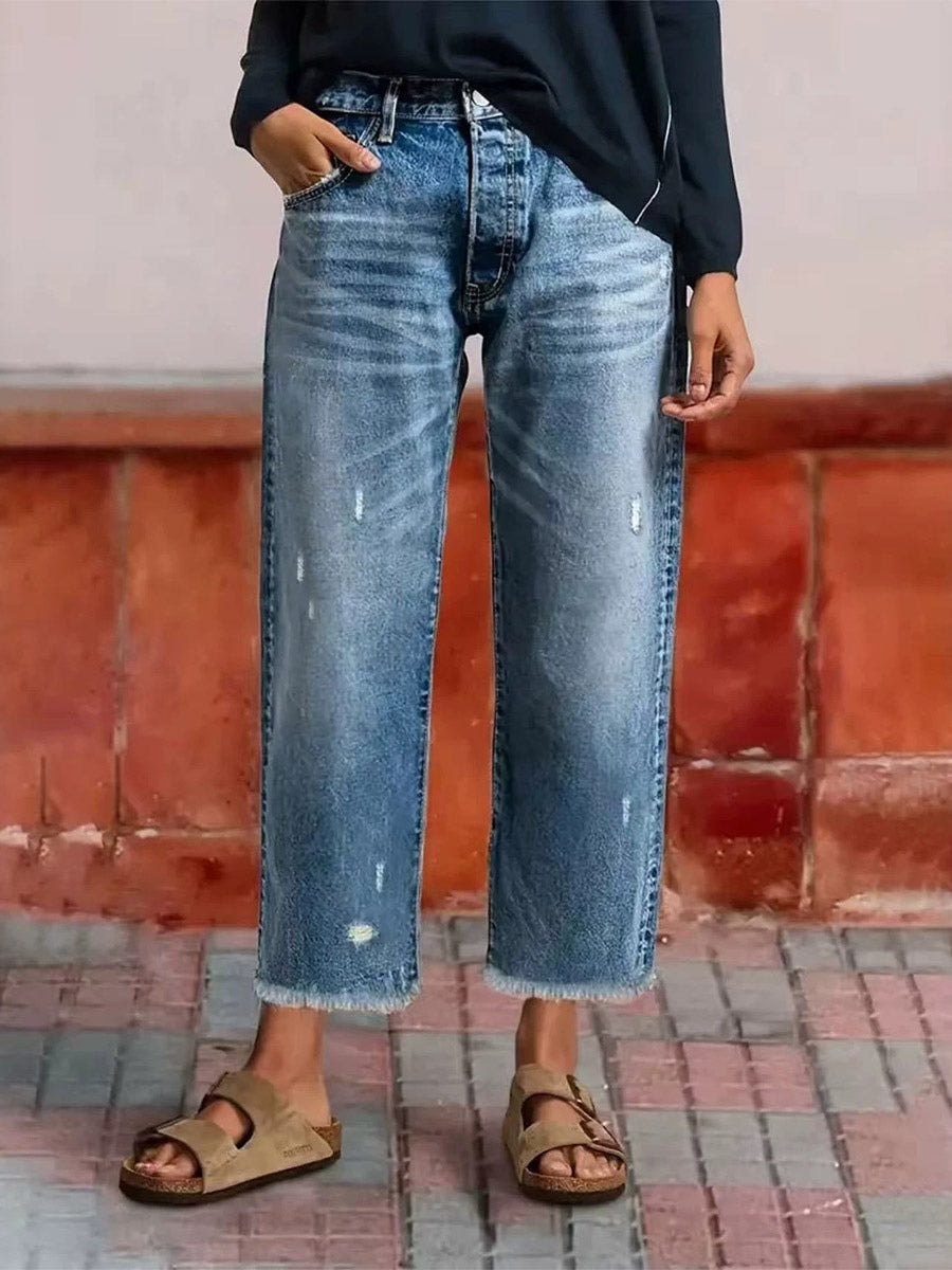 Jeans Women's Straight Charming Denim Casual Bottoms Jeans