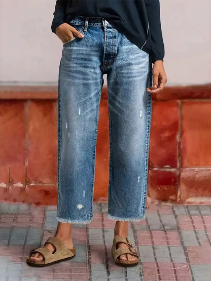 Jeans Women's Straight Charming Denim Casual Bottoms Jeans