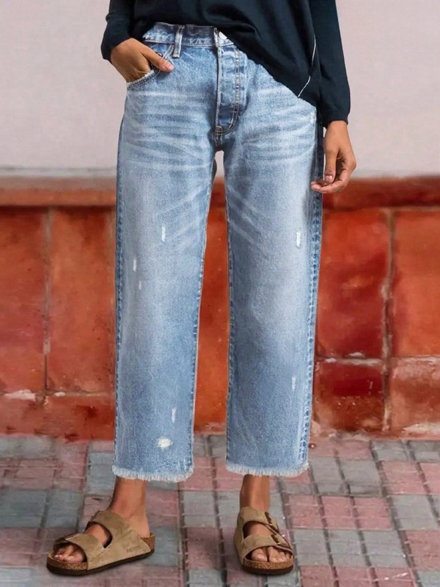 Jeans Women's Straight Charming Denim Casual Bottoms Jeans