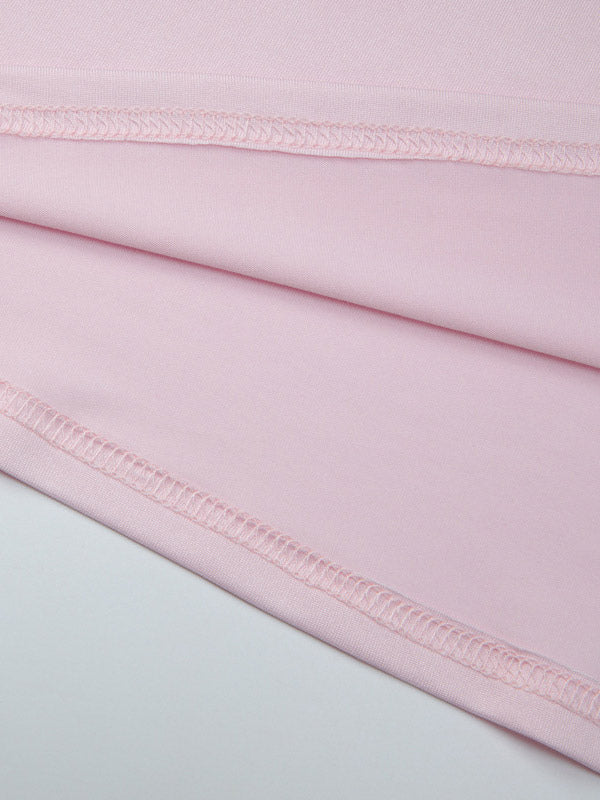 Vacation Dresses Blush Pink Deep V Cutout Back Ruched Bodycon Maxi Dress Evening Cocktail Gown