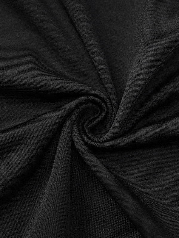 Party Dresses Black Rivet Trim Halter Open Back Bodycon Mini Dress Nightclub Party Outfit