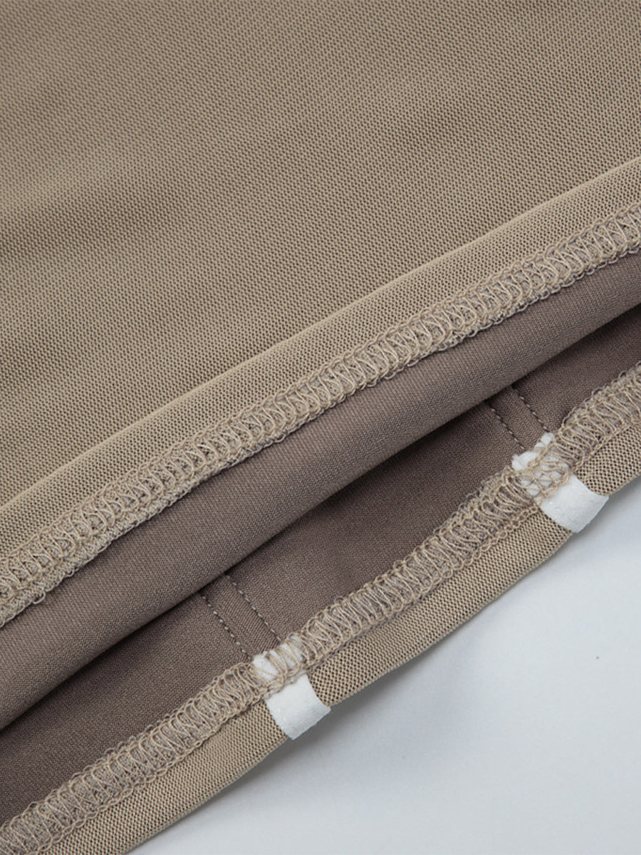 Khaki Cami Top Straps Neck Chic Shaping Camis For Women