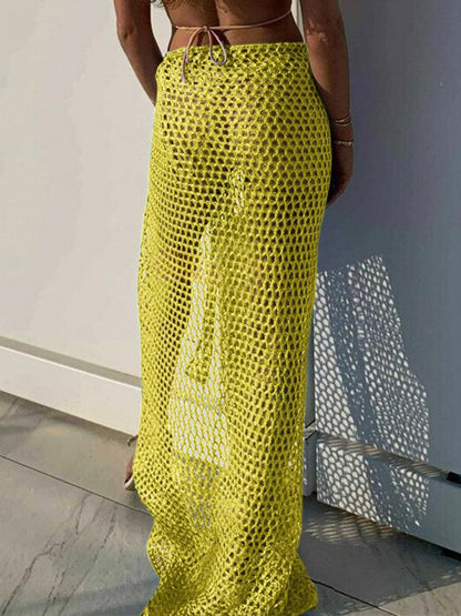 Skirts White Sexy Fishnet Summer Long Women's Bottoms