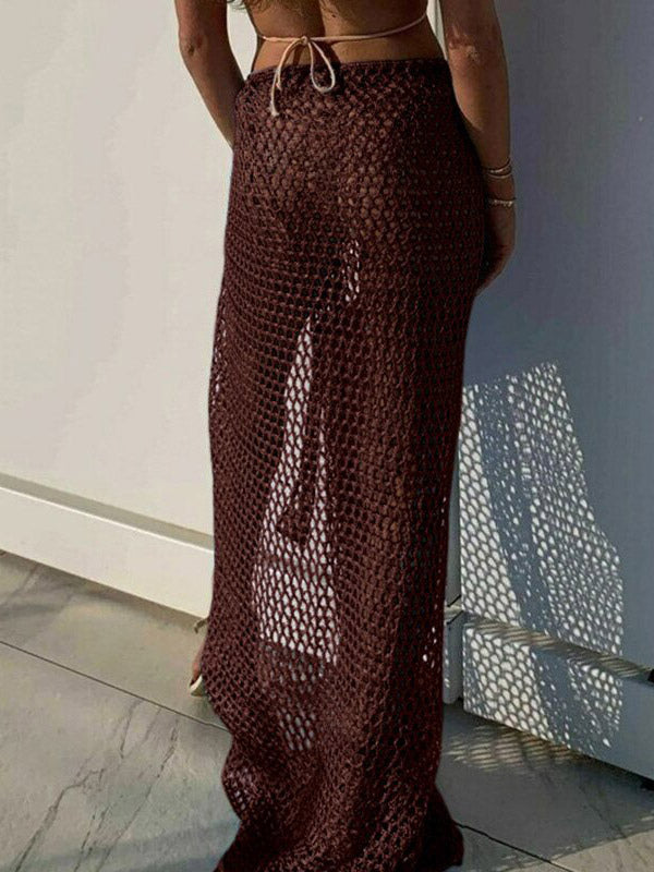 Skirts White Sexy Fishnet Summer Long Women's Bottoms