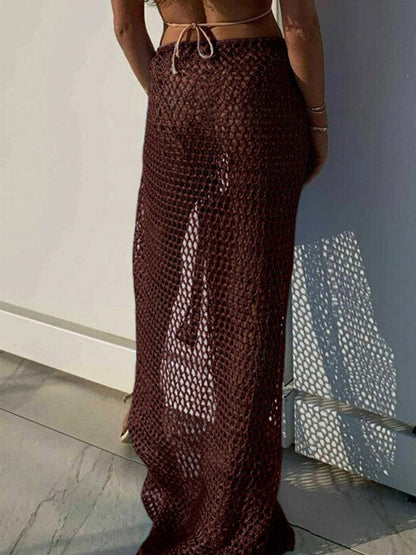 Skirts White Sexy Fishnet Summer Long Women's Bottoms