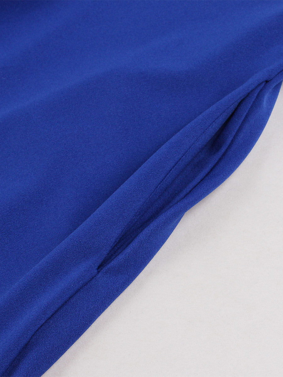 Vintage Swing Dress Women's 1950s Contrast Trim Bow Neck Tea Party Dress