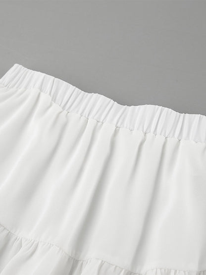 Elastic Waist Tiered Bubble Balloon Mini Skirt
