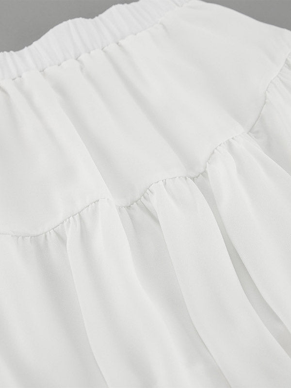 Elastic Waist Tiered Bubble Balloon Mini Skirt