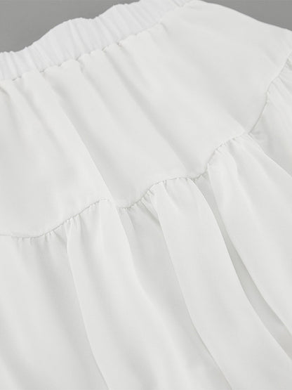 Elastic Waist Tiered Bubble Balloon Mini Skirt