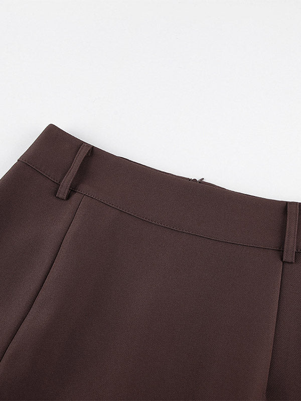 Lace Inner Front Slit High Waist Straight Midi Skirt