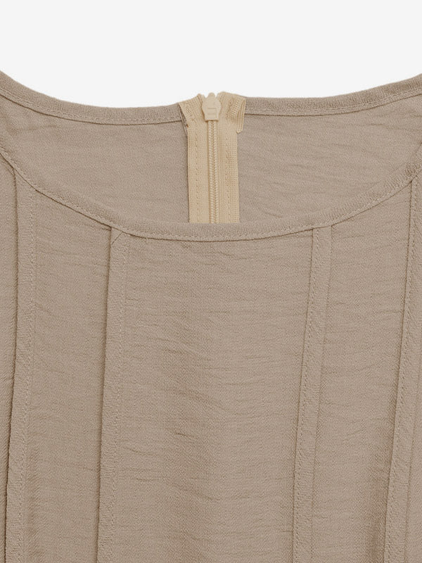 Daily Dresses Camel Sleeveless Knit Maxi Round Neck Slim Fit A Line Casual Dress