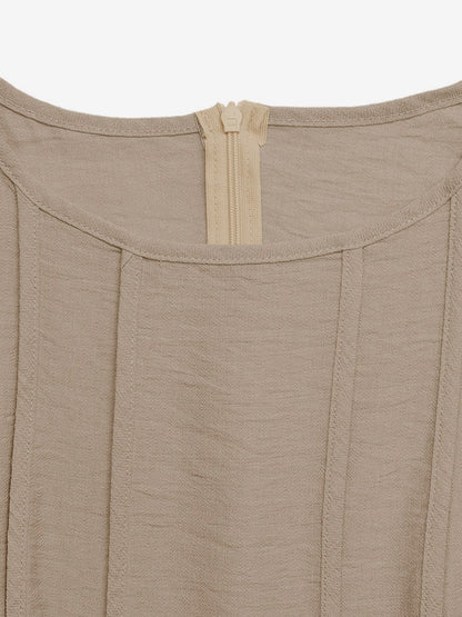 Daily Dresses Camel Sleeveless Knit Maxi Round Neck Slim Fit A Line Casual Dress
