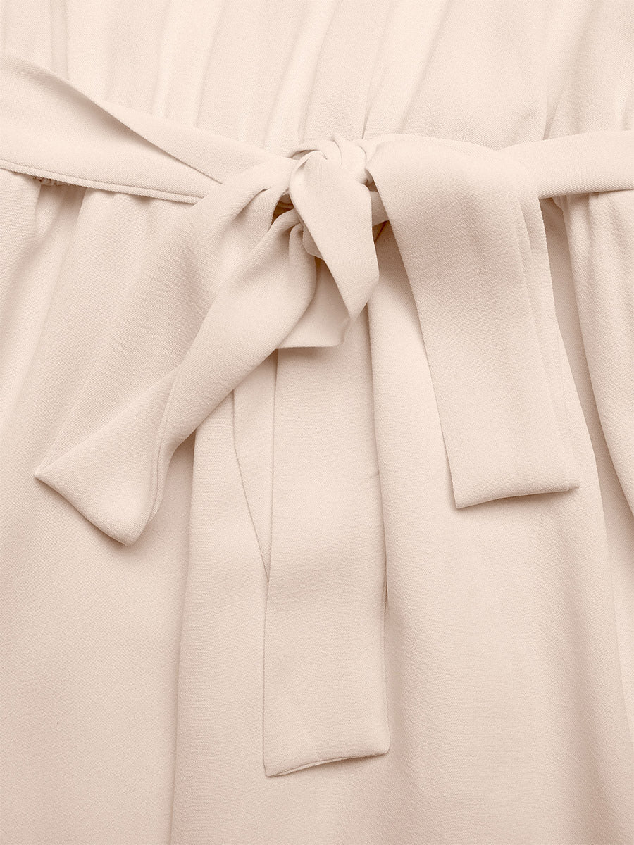 Vacation Dress Crew Neck Flutter Sleeve Flowy Summer Casual Midi Sundress