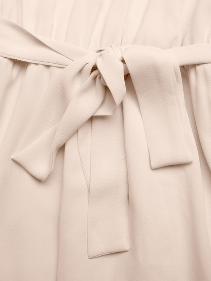 Vacation Dress Crew Neck Flutter Sleeve Flowy Summer Casual Midi Sundress