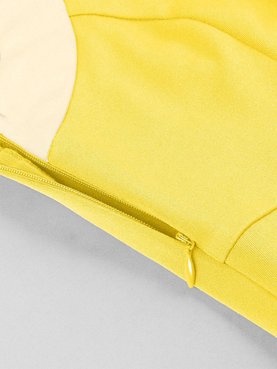 Yellow Halter Neck Vintage Swing Dress Contrast White Belt 50s Retro Rockabilly Dress