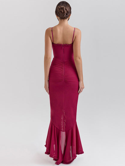 Party Dress Maxi Black Straps Neck Sleeveless Clothes Sexy Semi Formal Dress