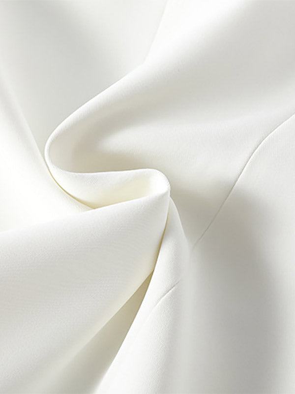 Women Notched Lapel Rhinestone Chain Cutout Mini Blazer Dress