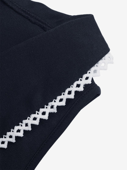 Shirt For Women Deep Blue Color Block Lace Up Turndown Collar Sexy Sleeveless Tops