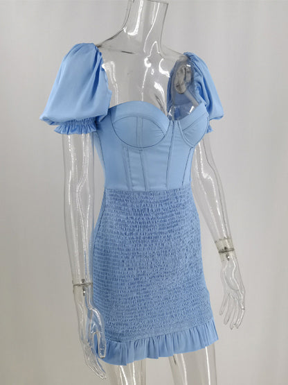 Date Night Dresses Mini Short Sleeves Raglan Sleeve Sexy Apricot Dress