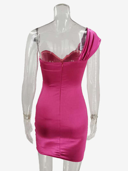 Night Out Dresses Rose Sleeveless V-Neck Irregular Summer Dress