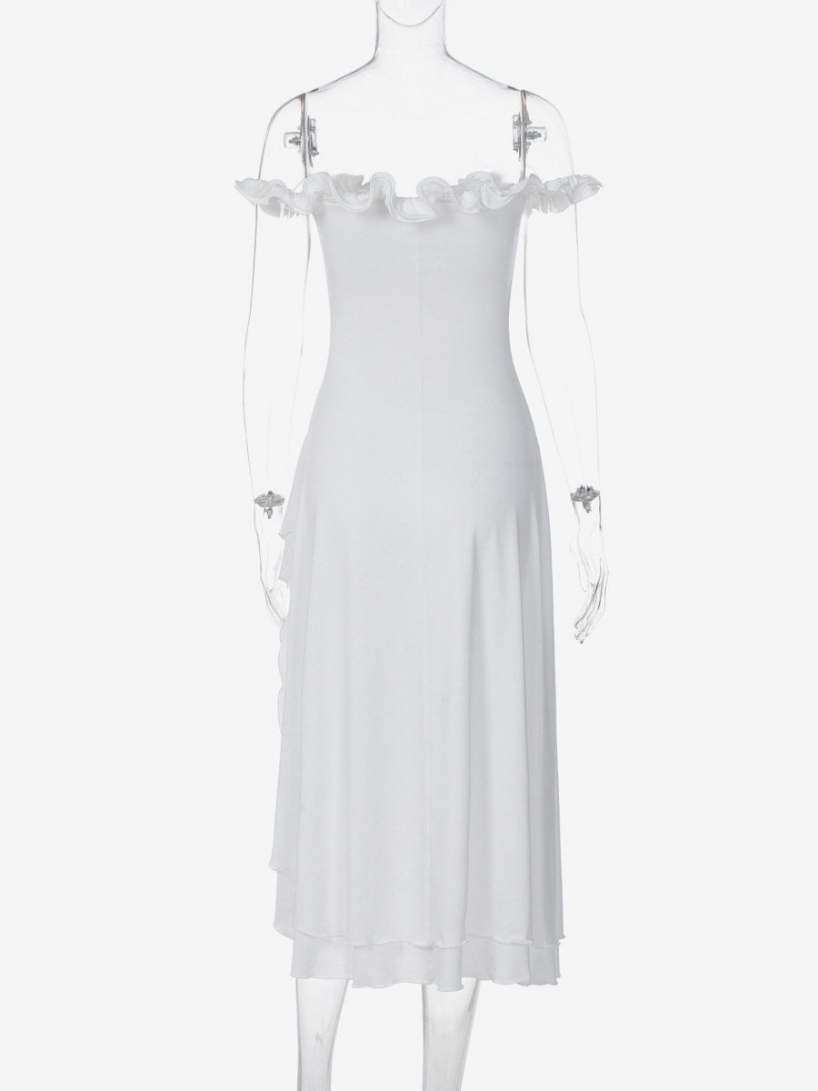 Date Night Dresses Maxi Ruffles Off Shoulder Elegant Mint Green Bodycon Dress