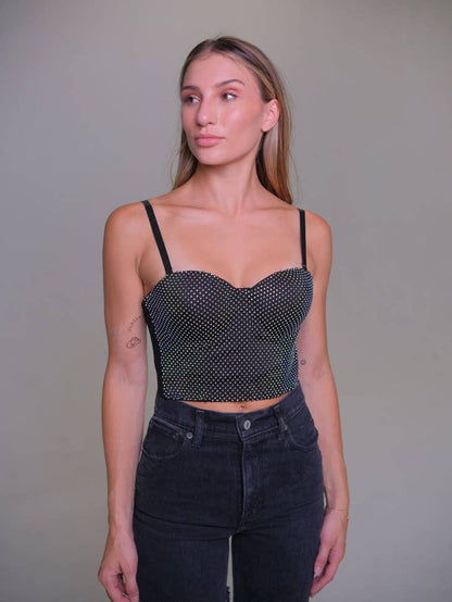 Metallic Rhinestone Bralette