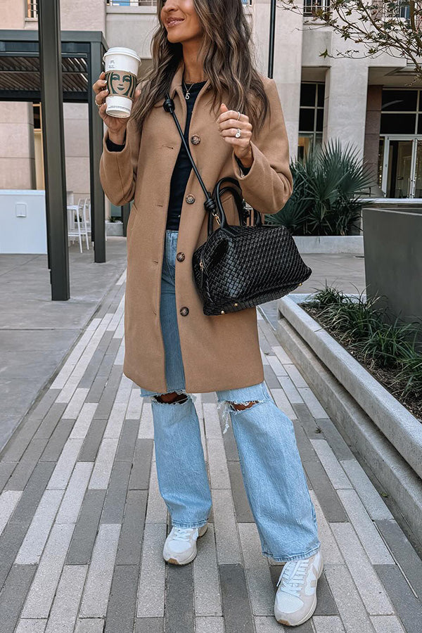 Retro British style mid-length coat