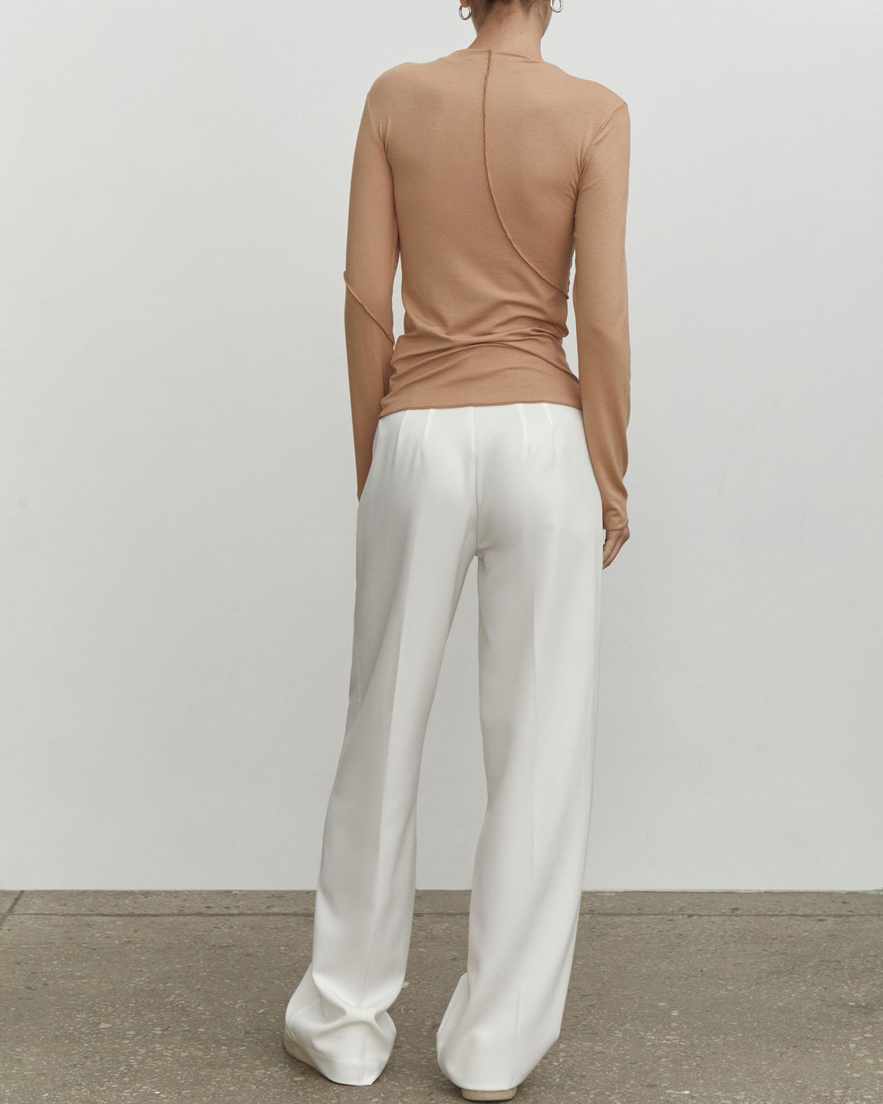 Half Turtleneck Beveled Long Sleeve Sweater