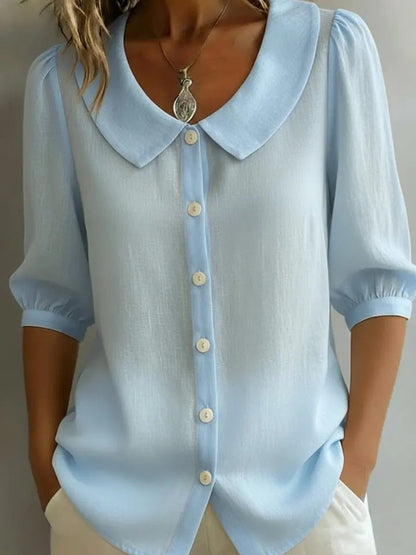 Short-sleeved Loose V-neck T-shirt