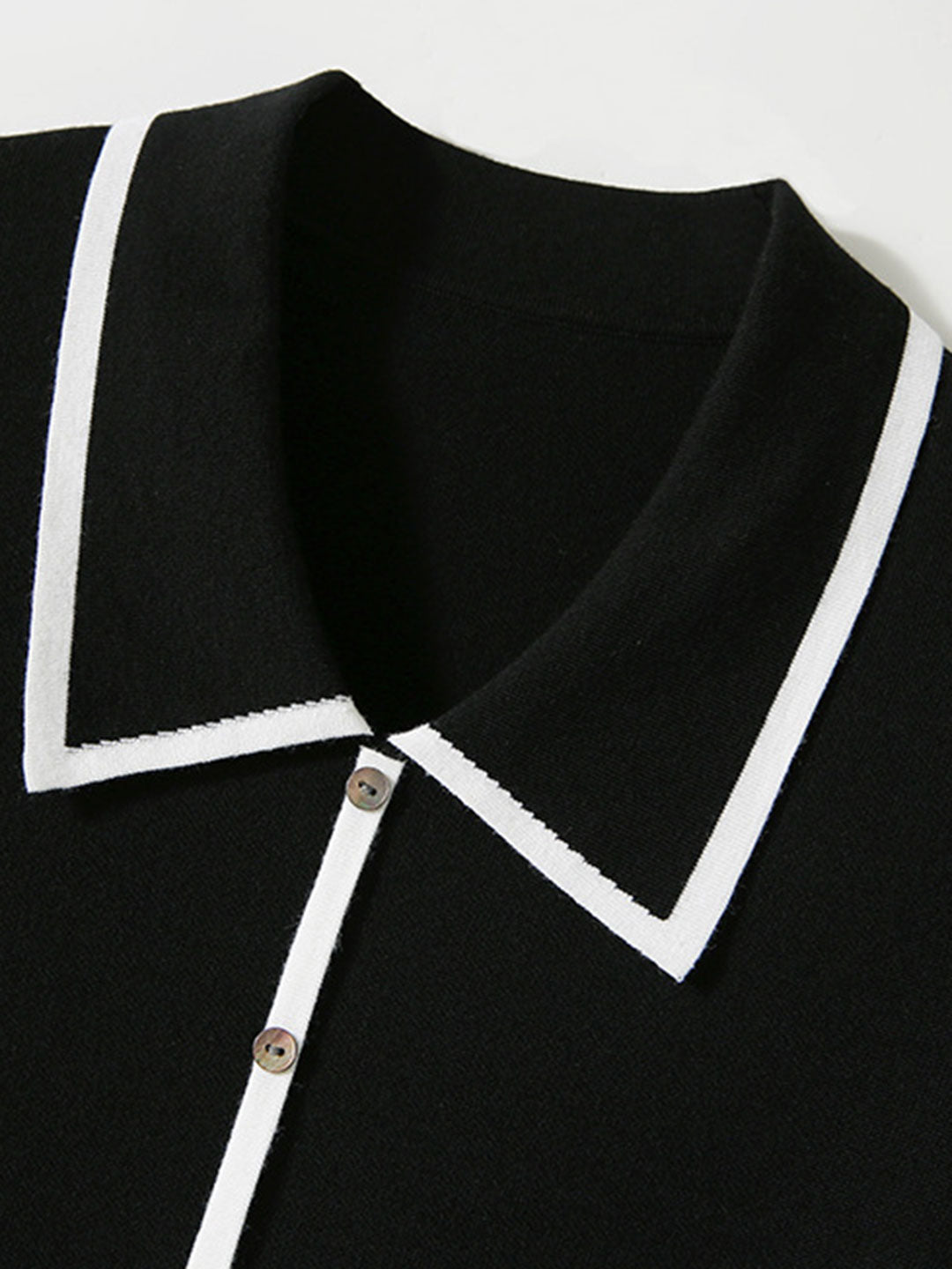 Grace Elegant French Style Doll Neck Contrast Color Cardigan