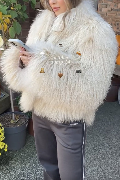 Open Front Winter Faux Fur Teddy Coat