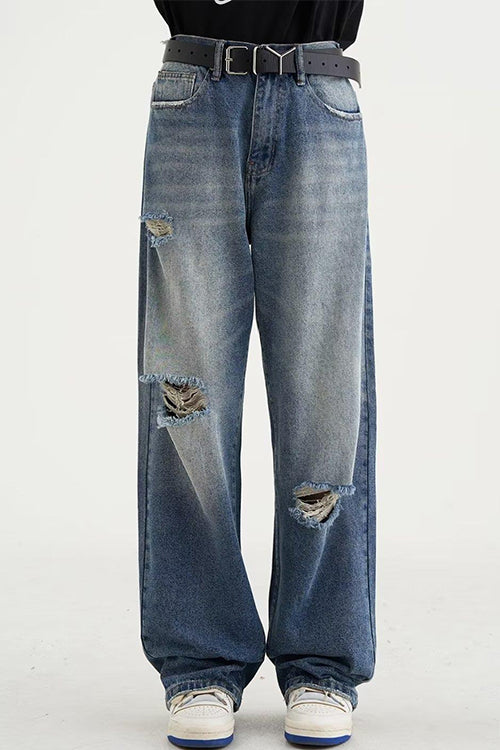 Wide Leg Ripped Baggy Jeans