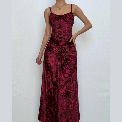 Ruched v neck zip-up print contrast cami maxi dress