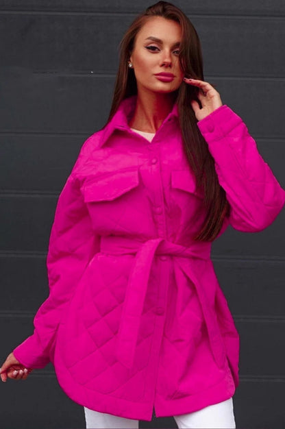 Oversized Longline Diamond Quilted Puffer Jacket
