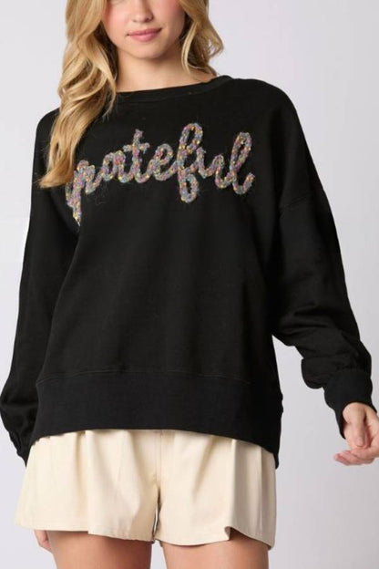 Halloween Letter Bowknot Sweater Loose Casual Top