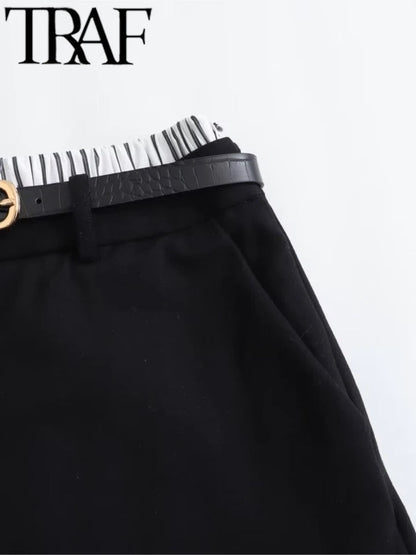 Black Skorts with Belt