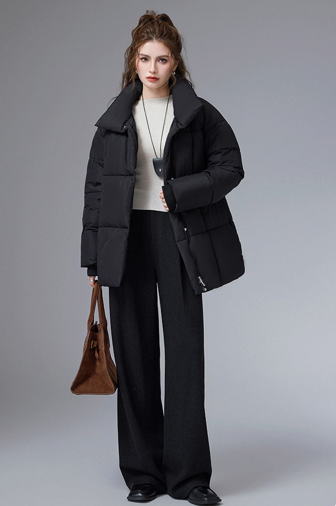 Warm Casual Cropped Cotton Puffer Jacket