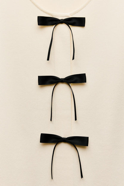 Round Neck Bow Knit Mini Dress