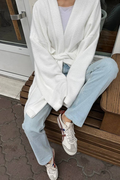 Vintage Tie-Waist Wool Blend Midi Coat