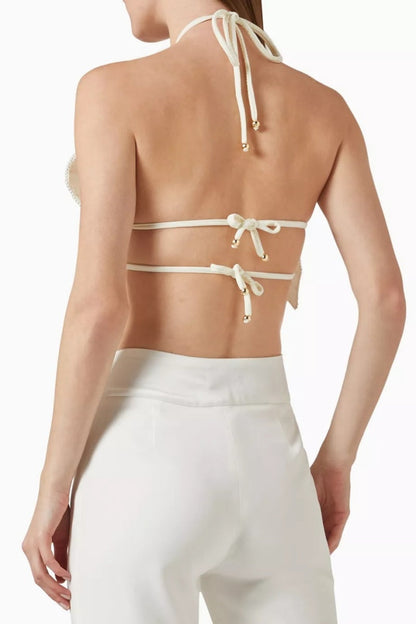 Flowers Pearl Embellished Top