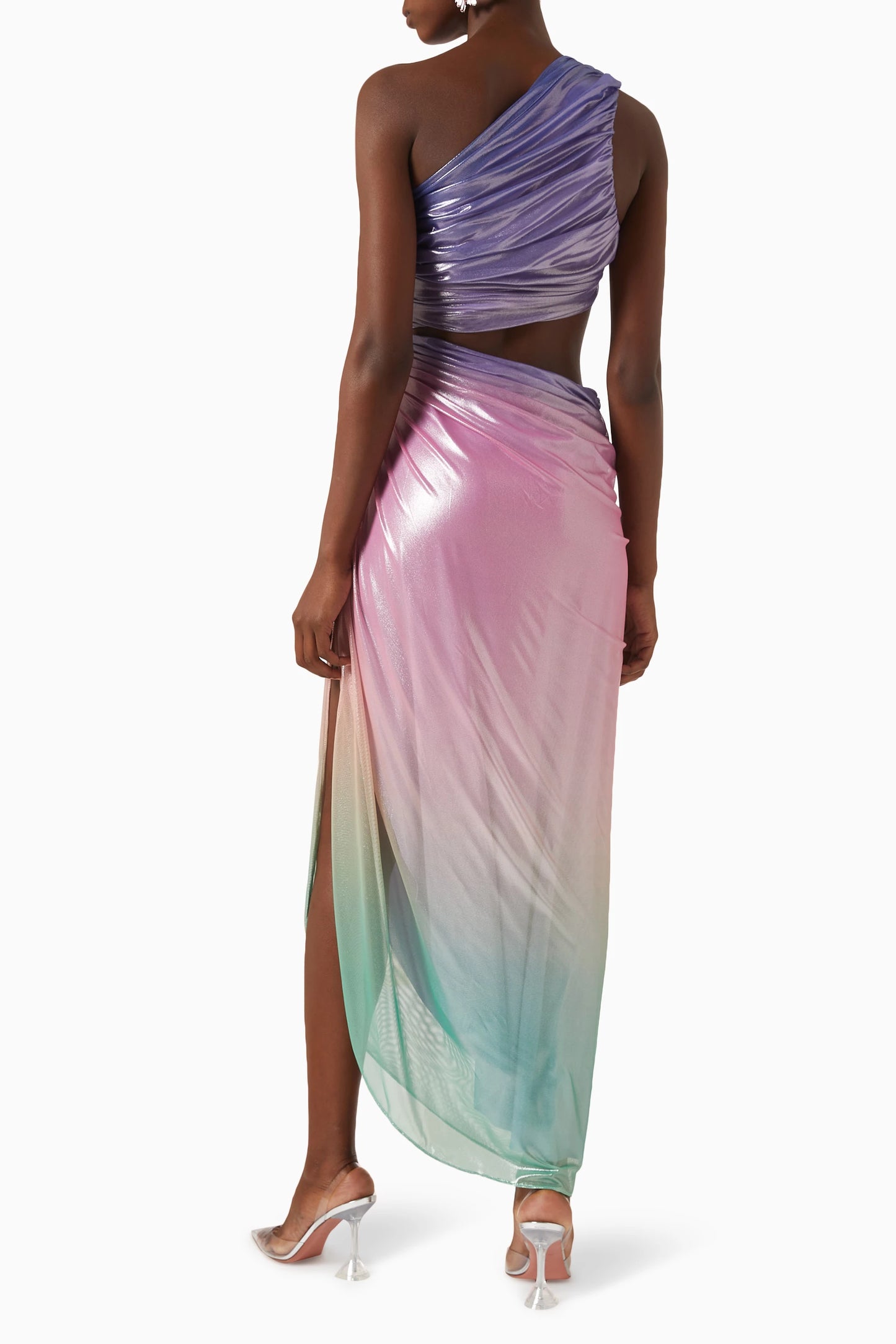 Yvonne One Shoulder Draped Cutout Maxi Dress